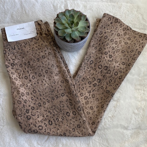 Frame Le Crop Mini Boot Snake Mid Rise Size 25 - Picture 11 of 13